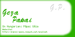 geza papai business card