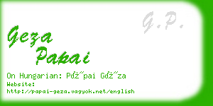 geza papai business card